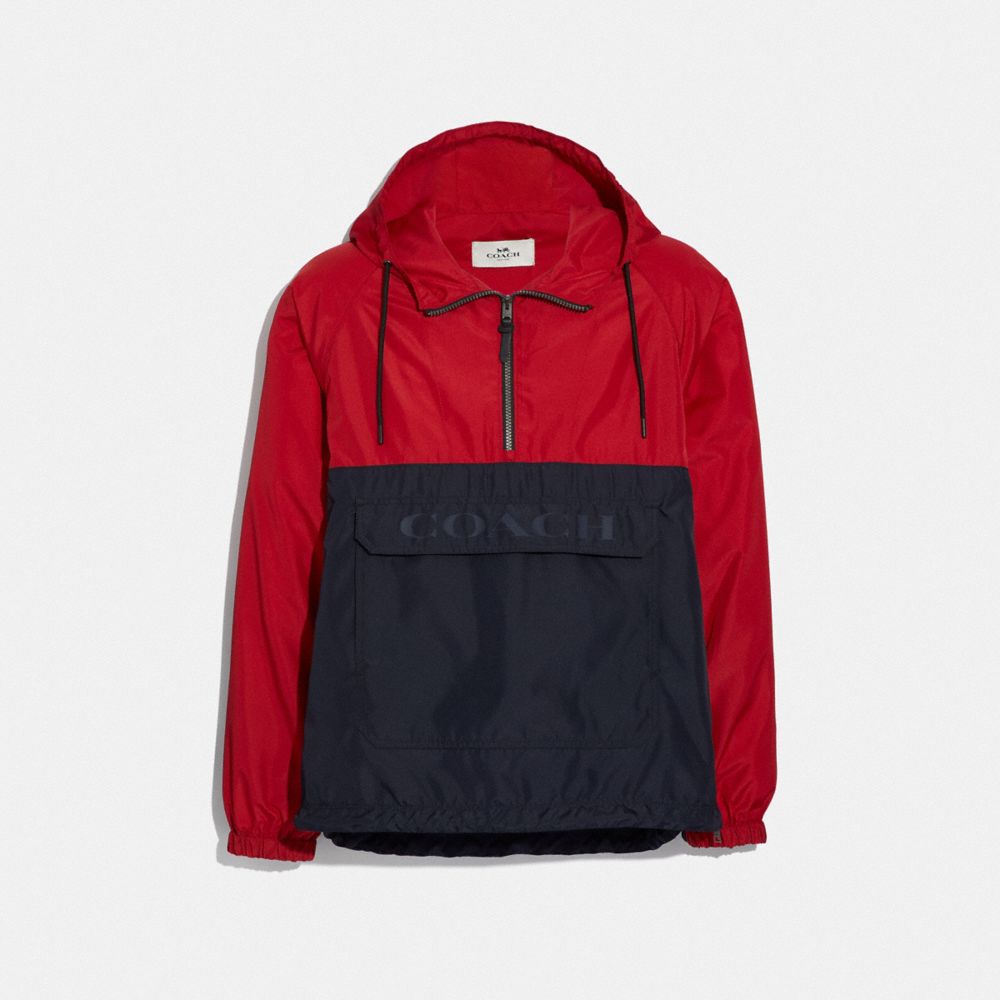 PACKABLE HALF ZIP JACKET - SUMMER RED/DARK NAVY - COACH F68803