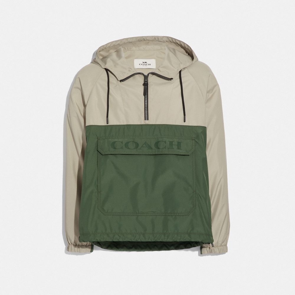 COACH F68803 Packable Half Zip Jacket STONE/JUNIPER