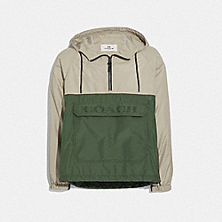 COACH F68803 Packable Half Zip Jacket STONE/JUNIPER