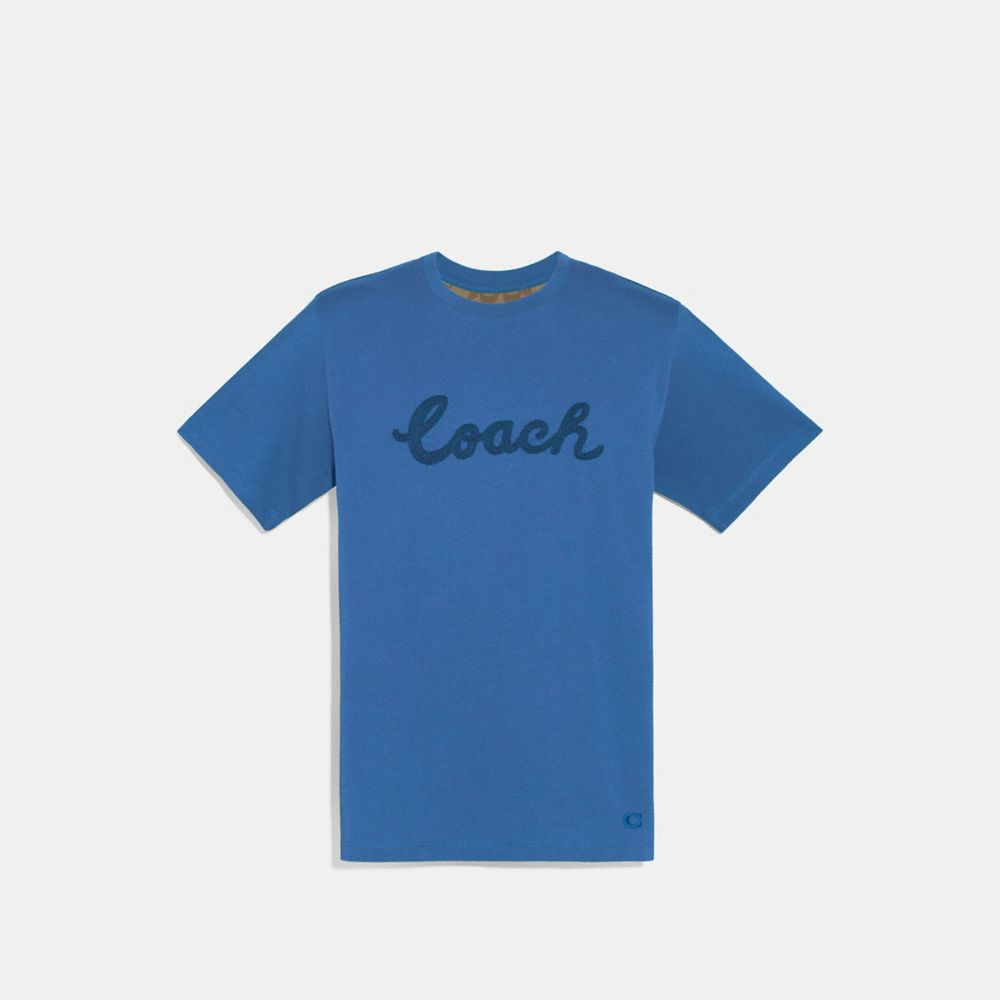 COACH F68807 COACH SCRIPT T-SHIRT VINTAGE BLUE