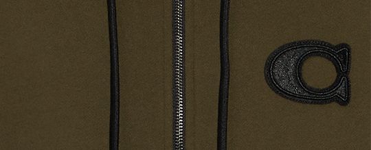 VARSITY C ZIP UP HOODIE-MOSS