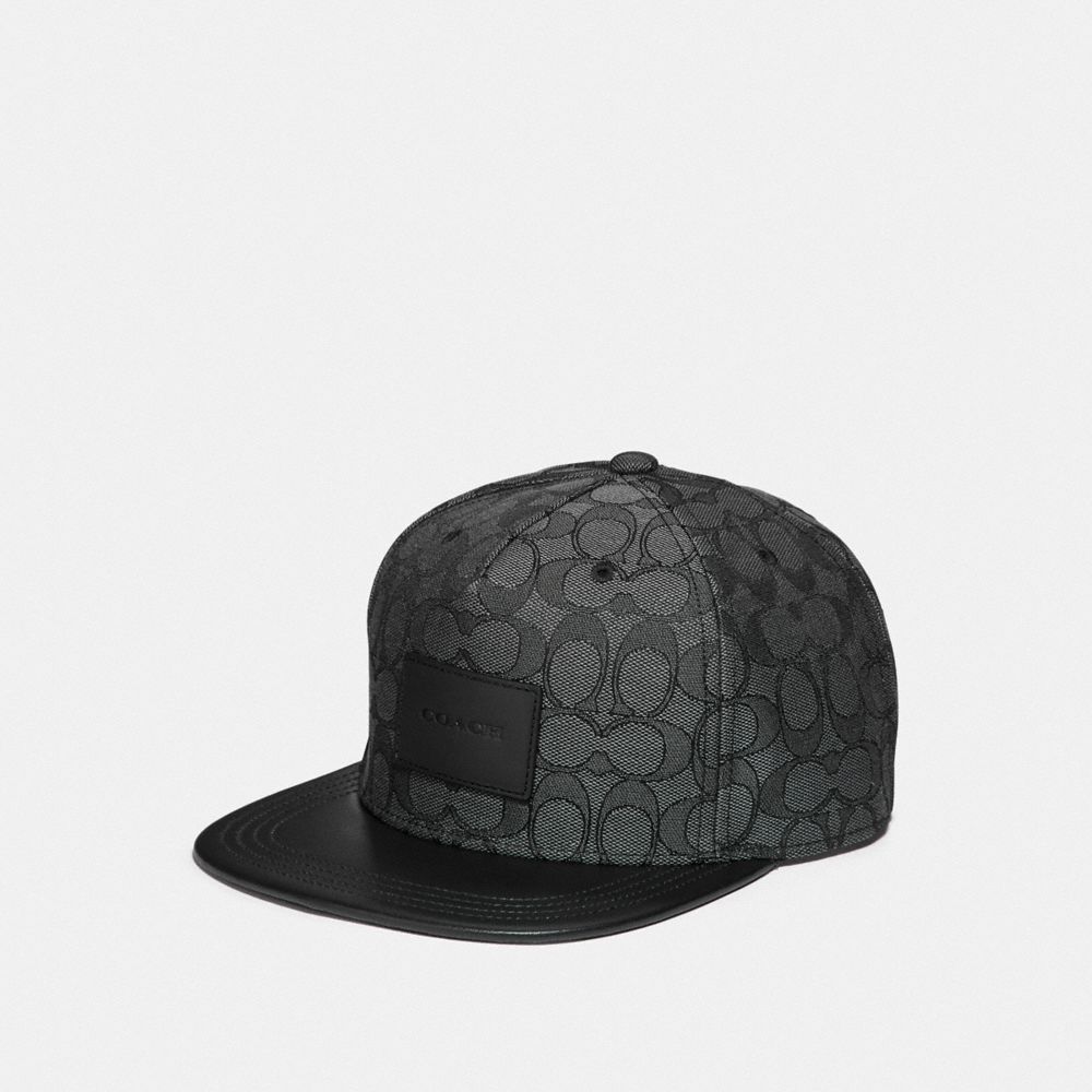 SIGNATURE FLAT BRIM HAT - F68861 - BLACK/BLACK