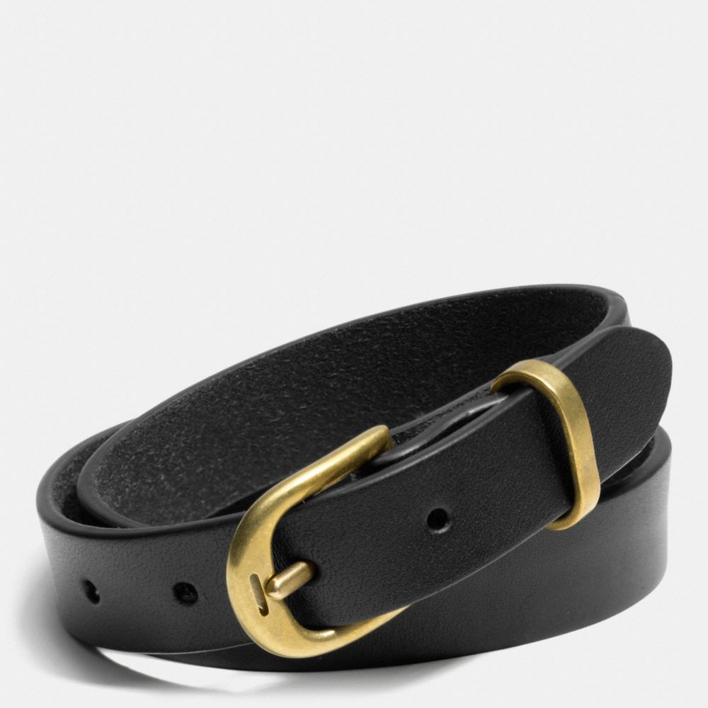 COACH COACH + PHILIP CRANGI DOUBLE WRAP LEATHER BRACELET -  BLACK - f68899