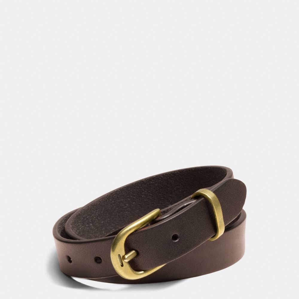 COACH PHILIP CRANGI DOUBLE WRAP LEATHER BRACELET - MAHOGANY - F68899