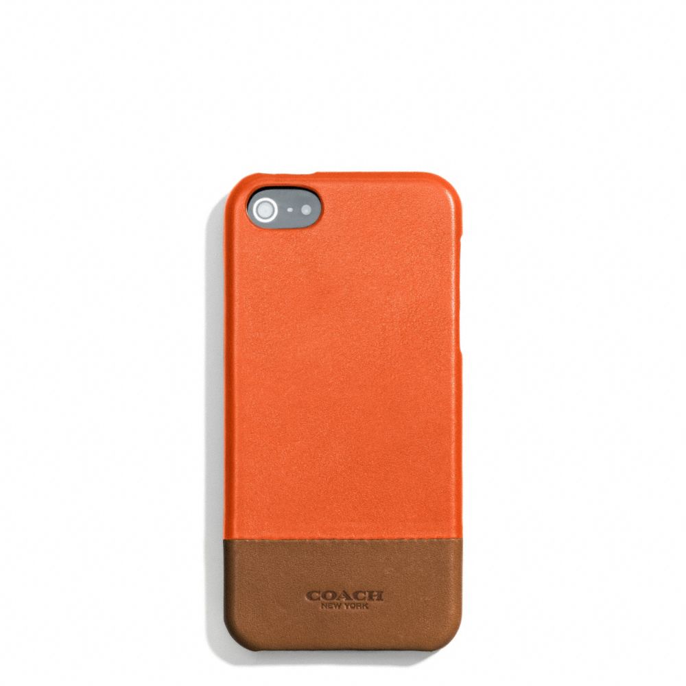 COACH BLEECKER COLORBLOCK LEATHER MOLDED IPHONE 5 CASE - SAMBA/FAWN - F68915