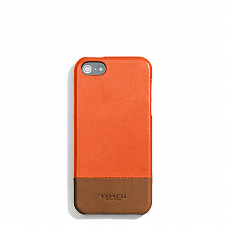 COACH F68915 BLEECKER COLORBLOCK LEATHER MOLDED IPHONE 5 CASE -SAMBA/FAWN