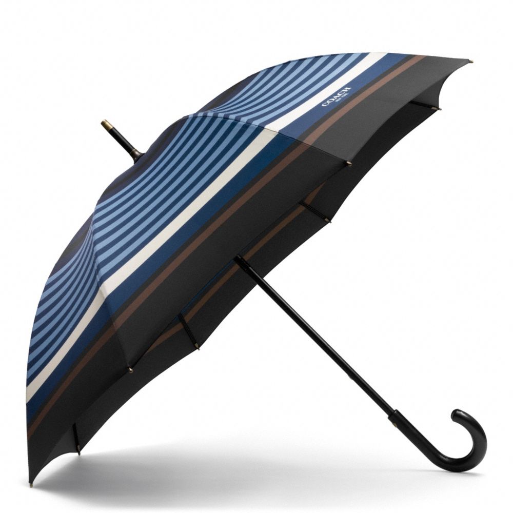 COACH F68922 Bleecker Bar Stripe Umbrella CADET/DARK ROYAL
