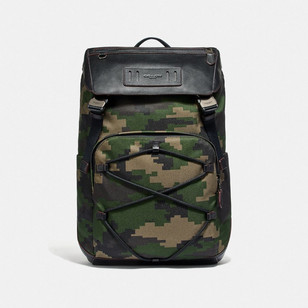 COACH F68985 Terrain Backpack With Pixelated Camo Print DARK GREEN MULTI/BLACK ANTIQUE NICKEL