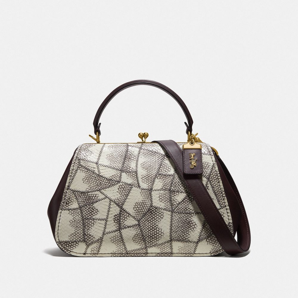 COACH F69025 FRAME BAG IN SNAKESKIN B4/NATURAL