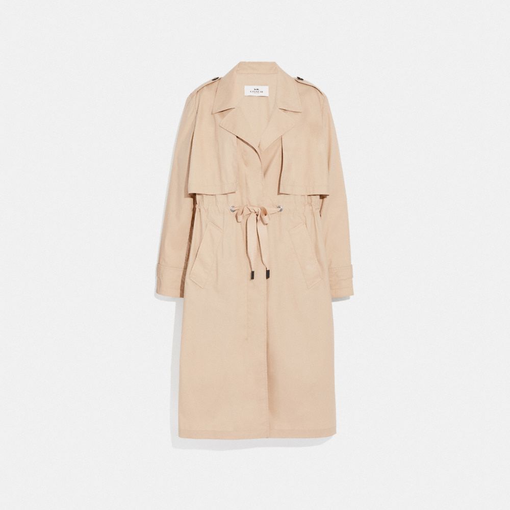 COACH LIGHTWEIGHT OVERCOAT - LIGHT KHAKI - F69042