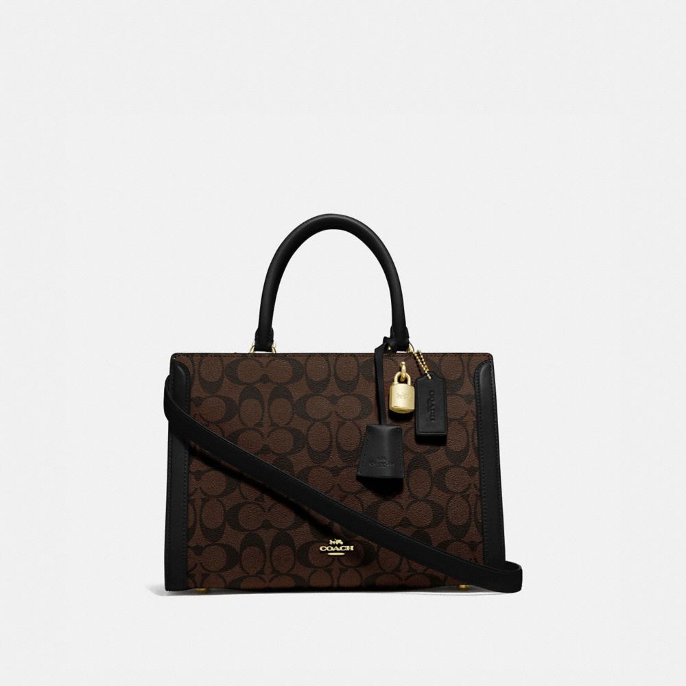 ZOE CARRYALL IN SIGNATURE CANVAS - IM/BROWN/BLACK - COACH F69075