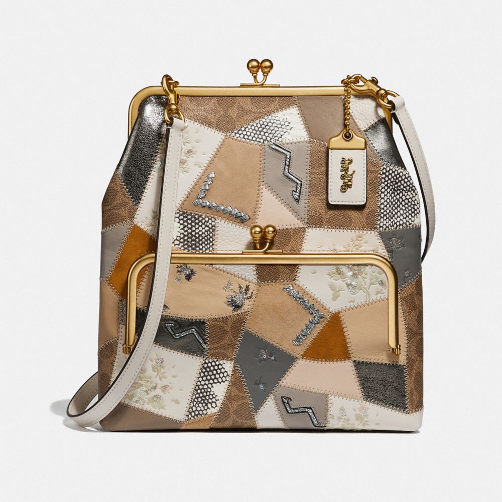 DOUBLE FRAME CROSSBODY 26 WITH SIGNATURE PATCHWORK - B4/CREAM MULTI - COACH F69110