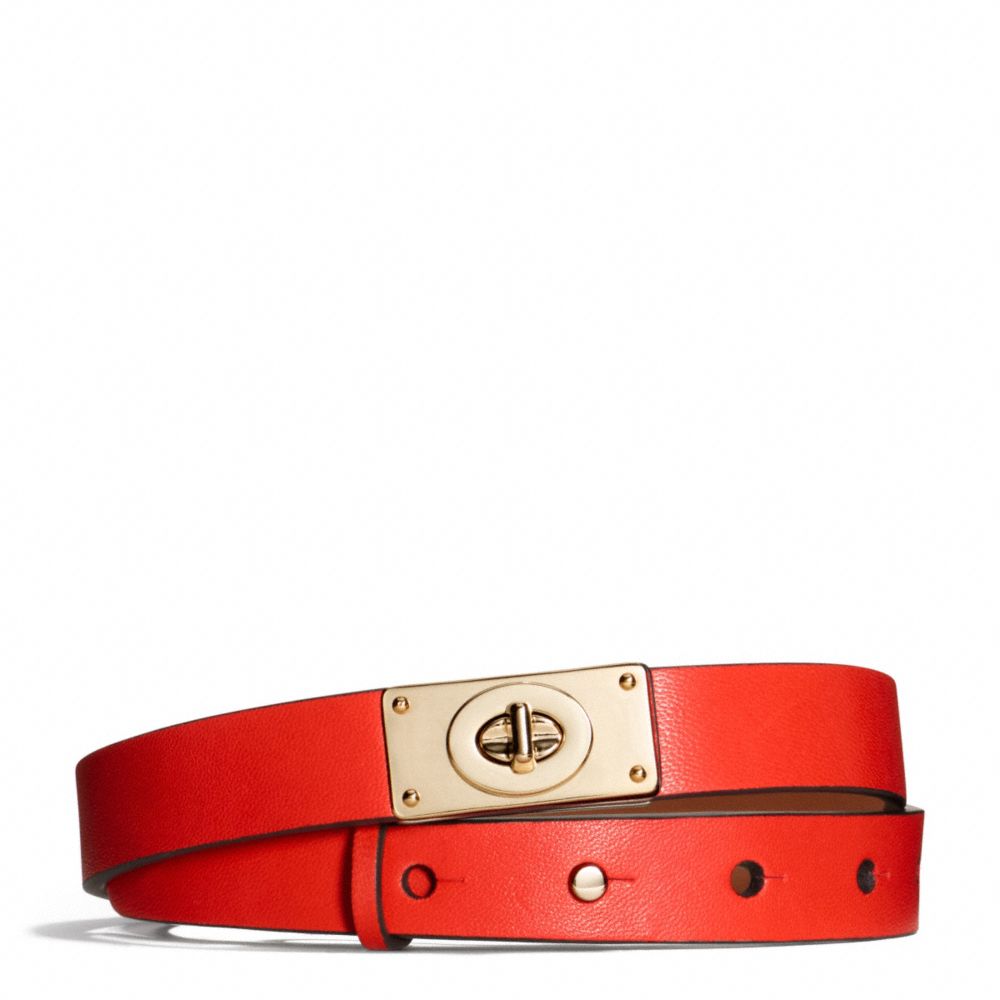 NAPA LEATHER TURNLOCK BELT - f69117 - VERMILLION