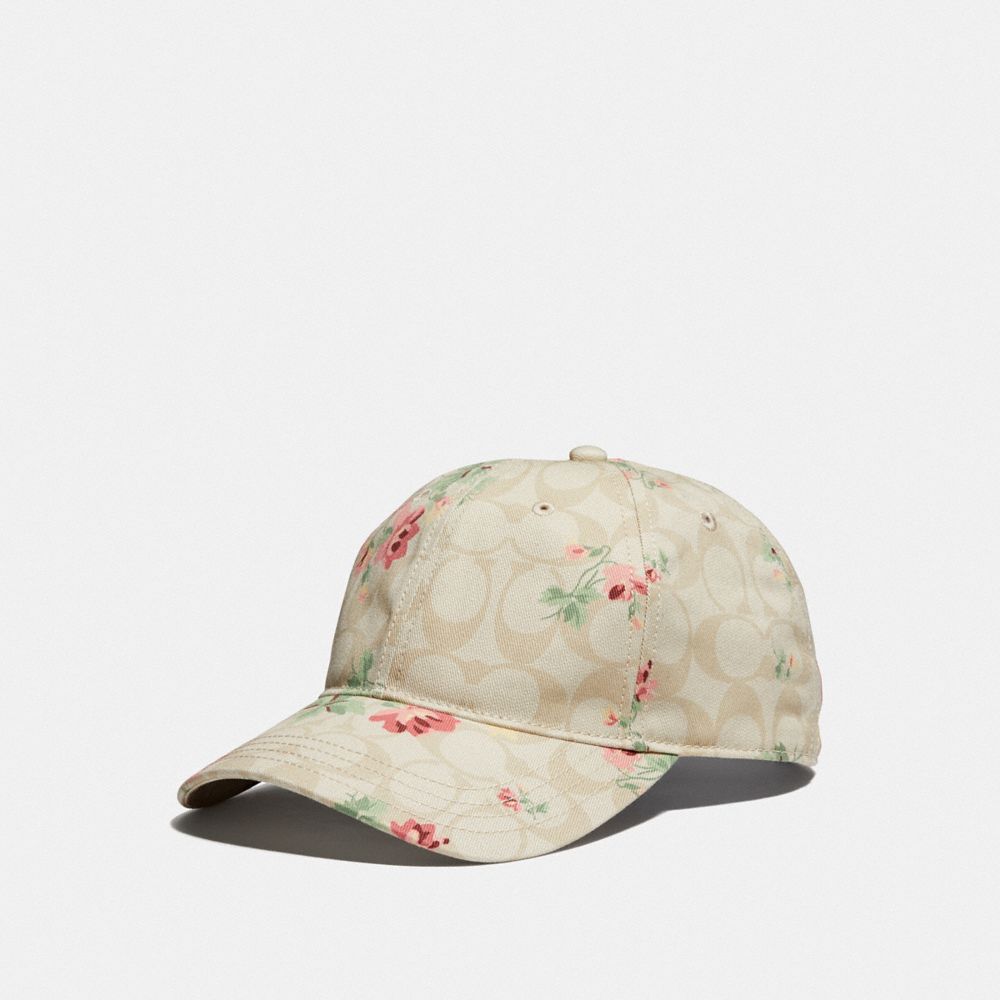 COACH F69170 - SIGNATURE FLORAL HAT LIGHT KHAKI