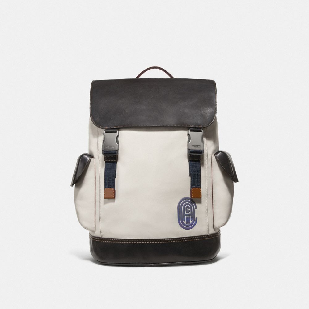 RIVINGTON BACKPACK WITH COACH PATCH - F69300 - JI/CHALK/BLACK