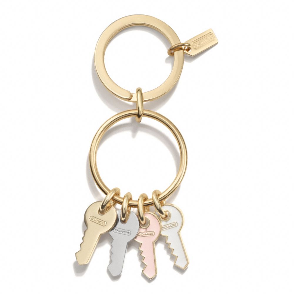 COACH F69397 MULTI KEYS KEY CHAIN BRASS/MULTICOLOR