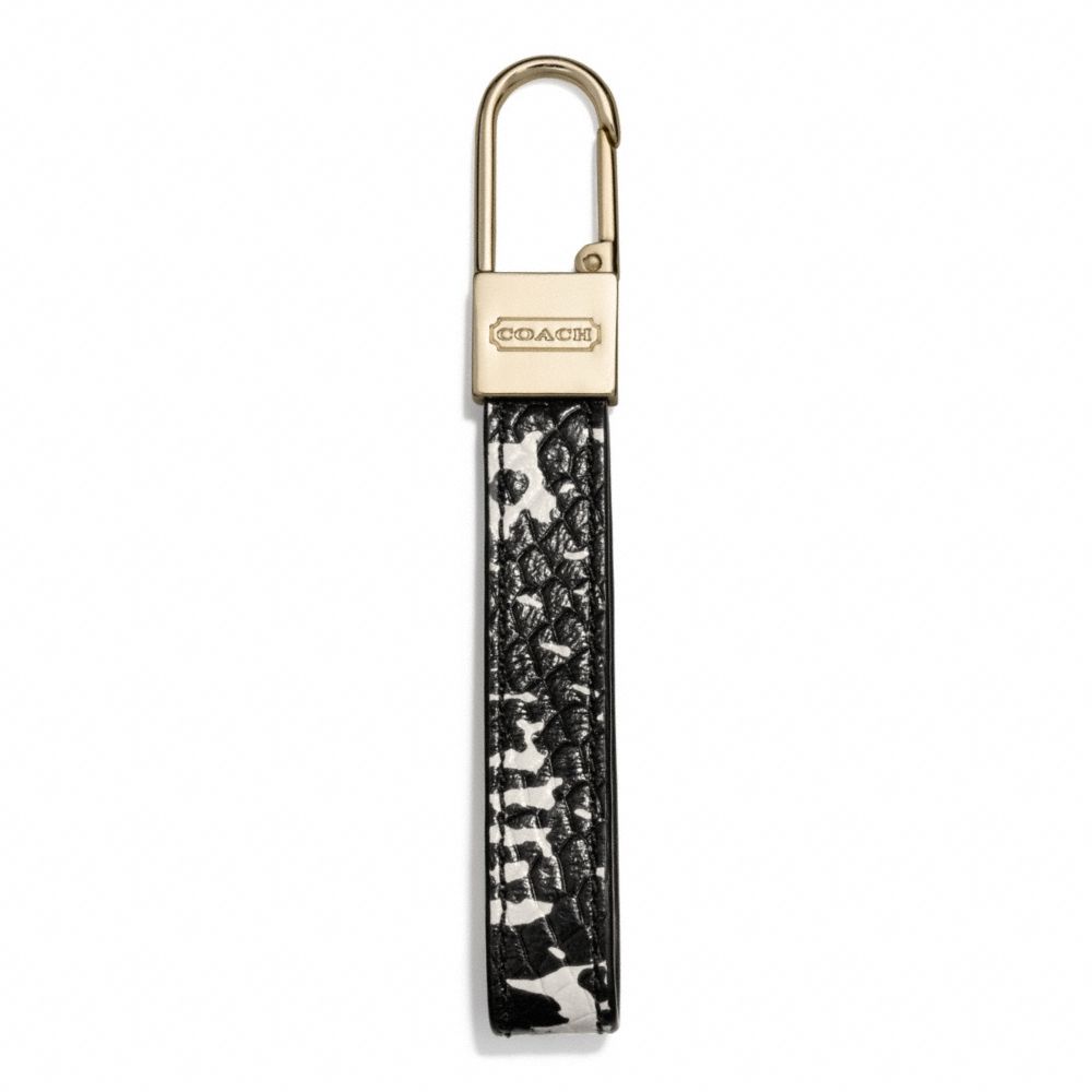 TWO-TONE PYTHON LOOP KEY RING - f69548 - LIGHT GOLD/BLACK