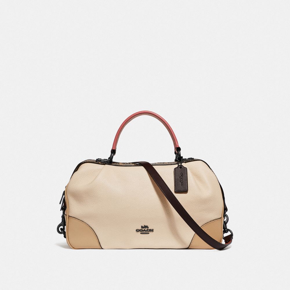 LANE SATCHEL IN COLORBLOCK WITH SNAKESKIN DETAIL - V5/IVORY MULTI - COACH F69622