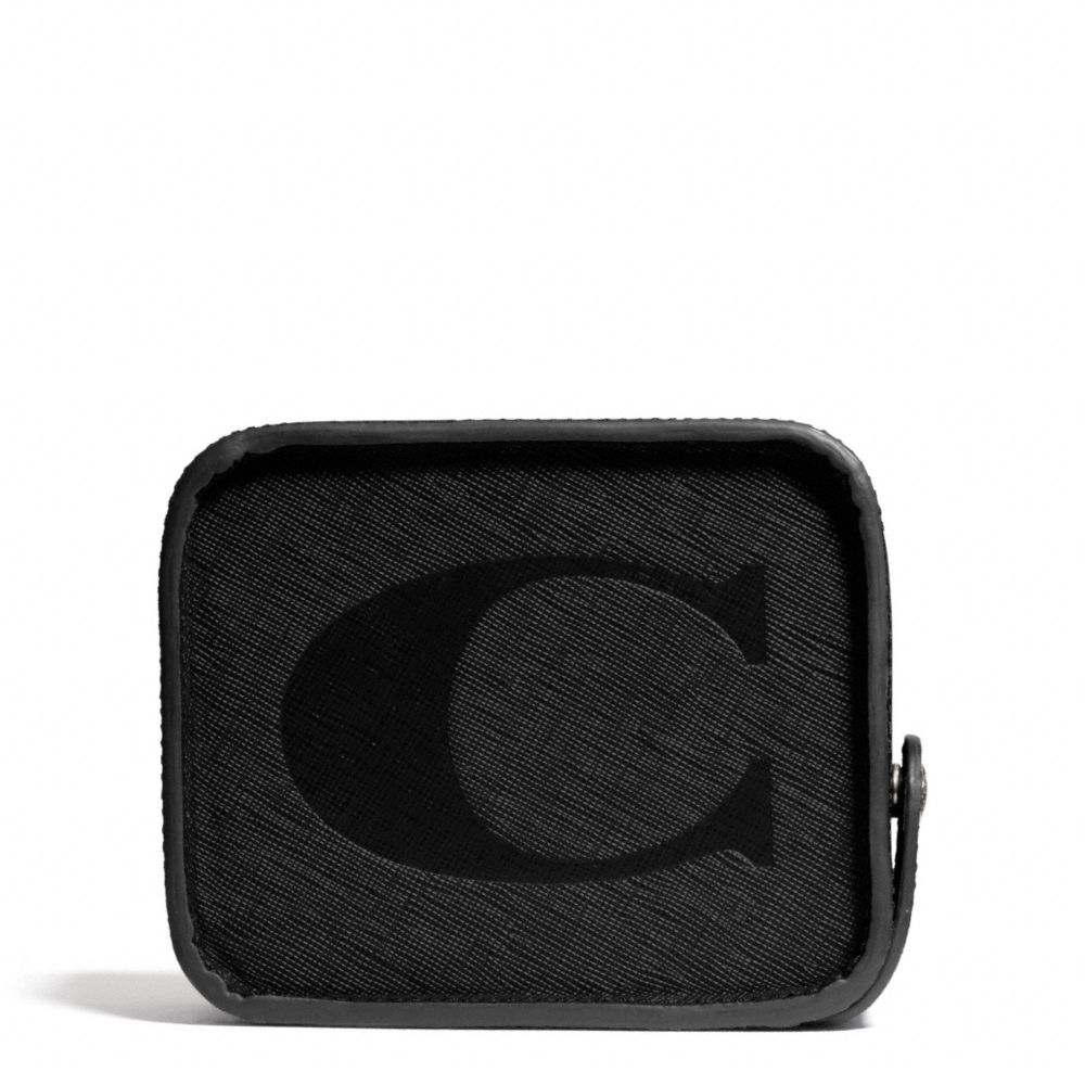 COACH F69702 Lexington Saffiano Coin Bank BLACK