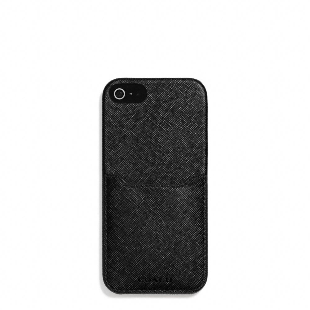 LEXINGTON  SAFFIANO LEATHER IPHONE 5 CS WITH POCKET - f69709 - F69709BLK