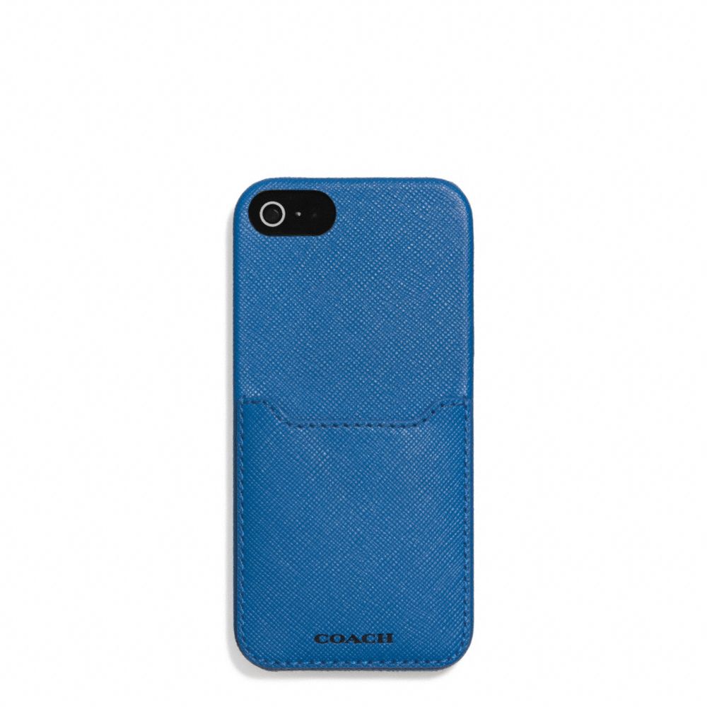 LEXINGTON  SAFFIANO LEATHER IPHONE 5 CS WITH POCKET - f69709 - MARINE, MARINA