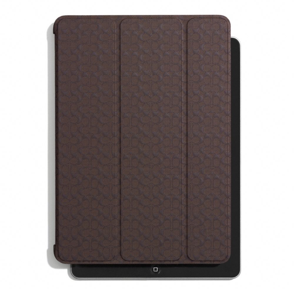 COACH F69713 SIGNATURE EMBOSSED MOLDED IPAD CASE MAHOGANY