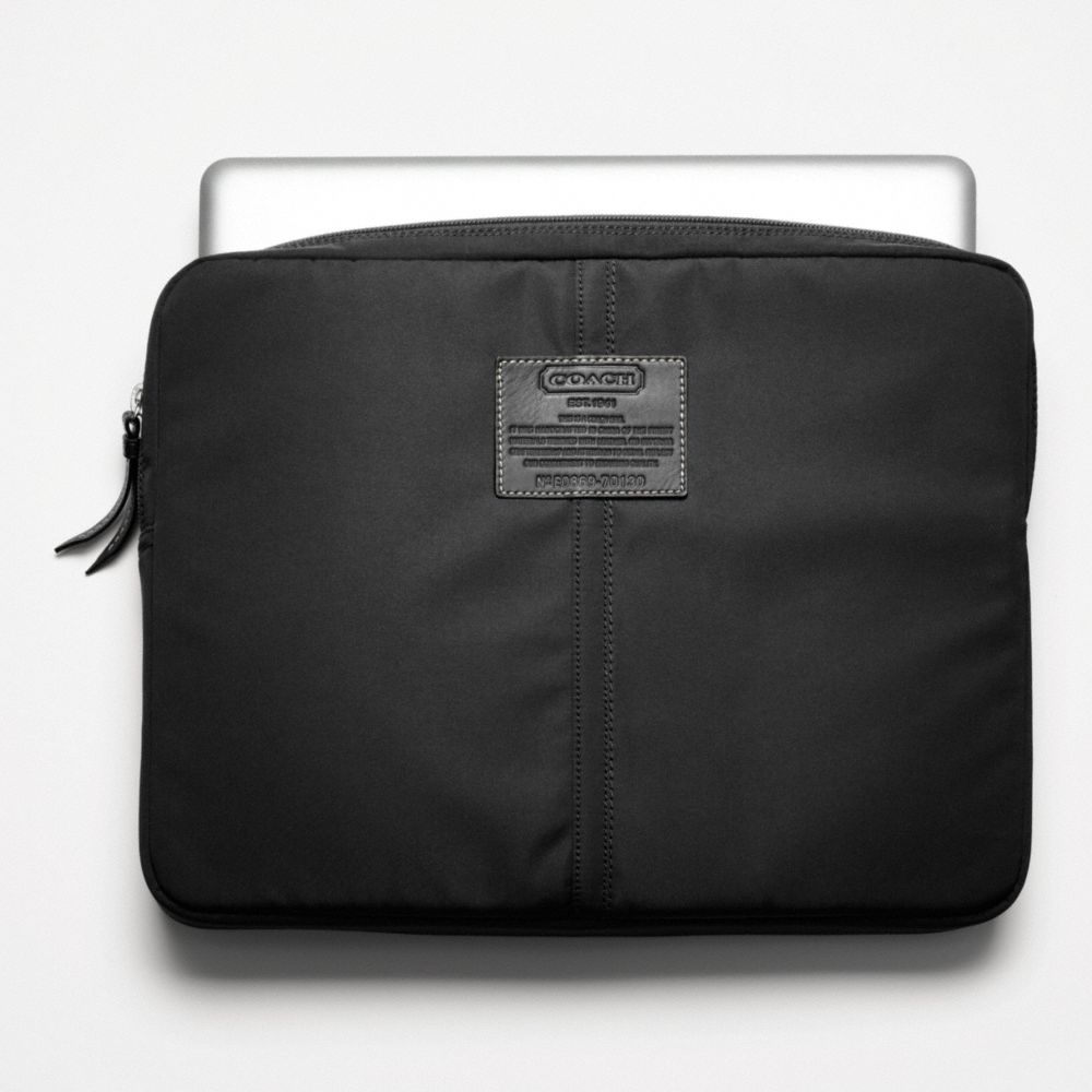 COACH F70130 Varick Nylon Laptop Sleeve SILVER/BLACK