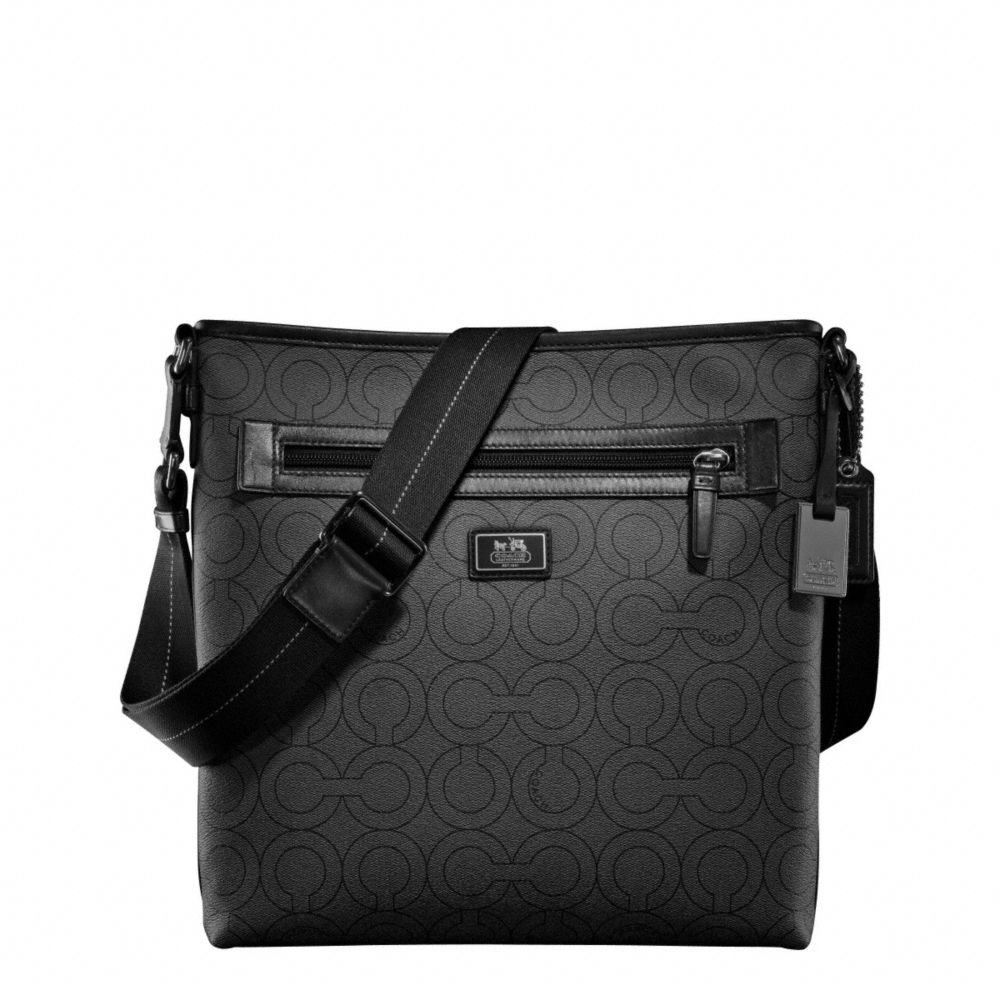 OP ART COATED CANVAS CROSSBODY SATCHEL - f70267 - F70267SBKCQ