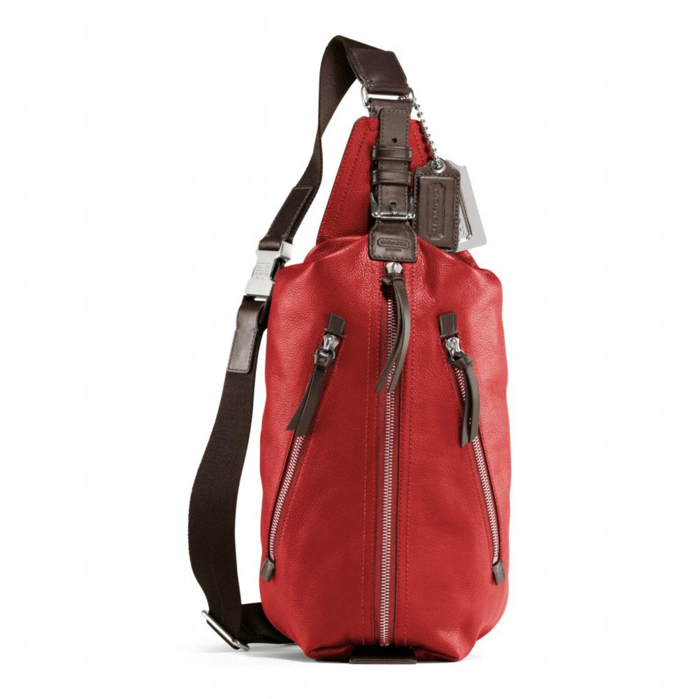 COACH THOMPSON LEATHER SLING PACK - CHILI - F70360