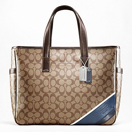 COACH F70395 HERITAGE STRIPE BUSINESS TOTE ONE-COLOR