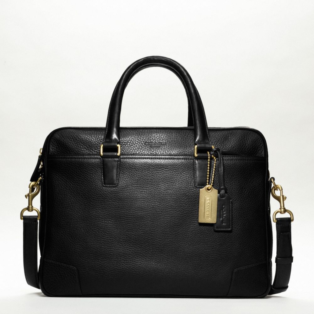 COACH F70478 - CROSBY LEATHER COMMUTER BRASS/BLACK