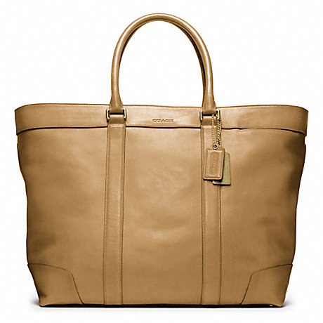 COACH BLEECKER LEGACY LEATHER WEEKEND TOTE - BRASS/SAND - f70487