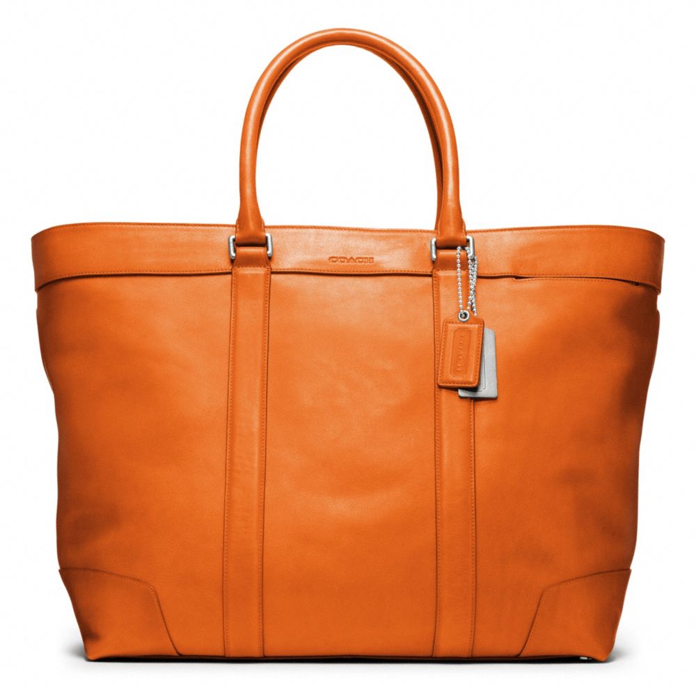 BLEECKER LEGACY LEATHER WEEKEND TOTE - f70487 - SILVER/BONFIRE