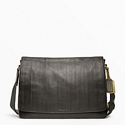 BLEECKER EMBOSSED TICKING STRIPE COURIER BAG COACH F70525