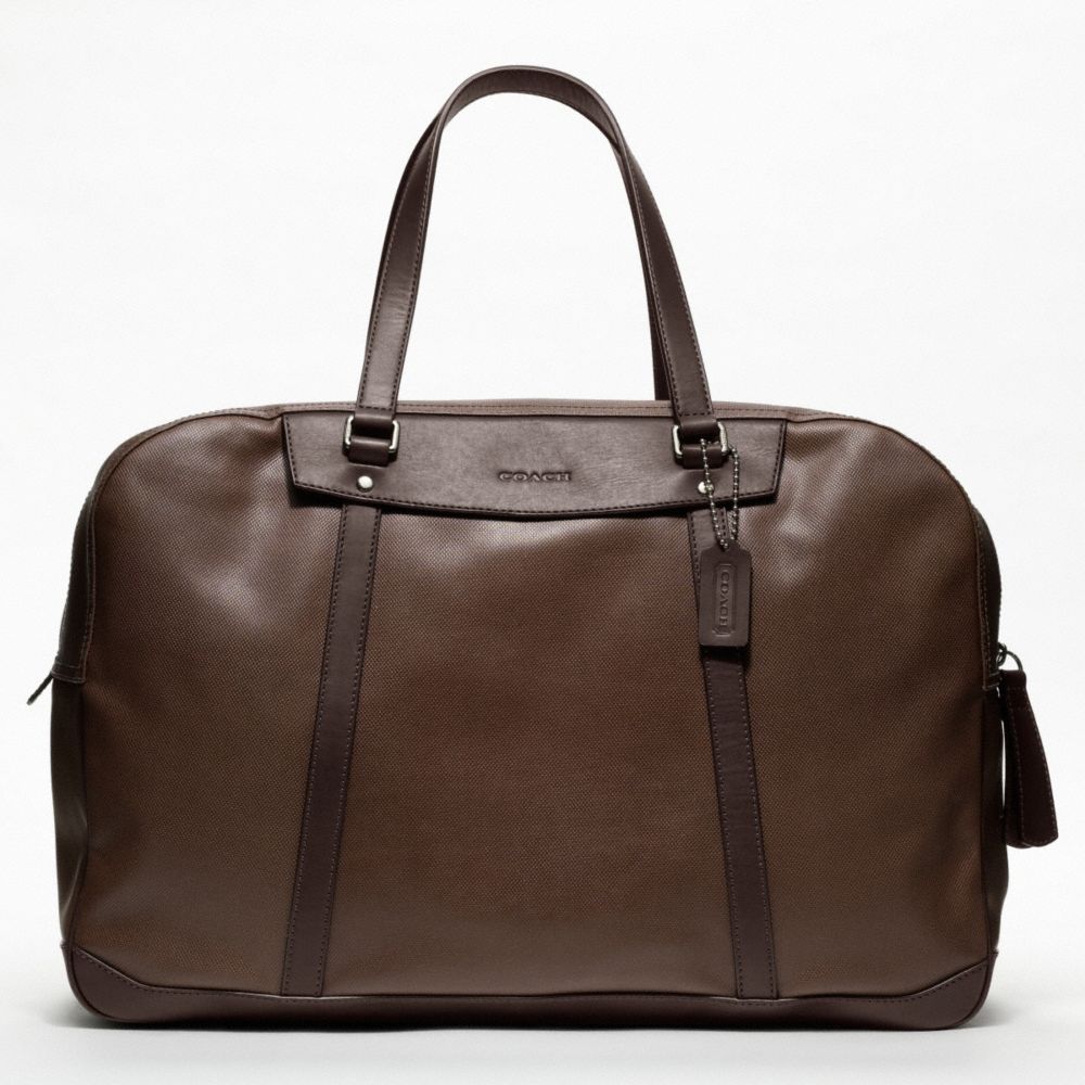 BLEECKER EMBOSSED TEXTURED LEATHER TRAVEL DUFFLE - f70641 - F70641SVSD