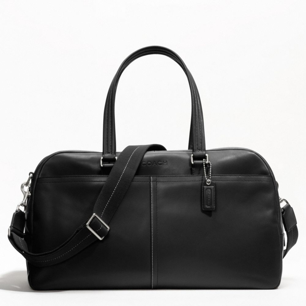 COACH LEXINGTON LEATHER SLIM DUFFLE - SILVER/BLACK - F70668