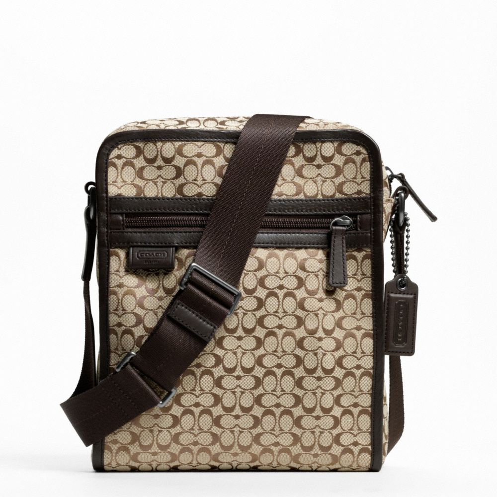 SIGNATURE JACQUARD FLIGHT BAG COACH F70698