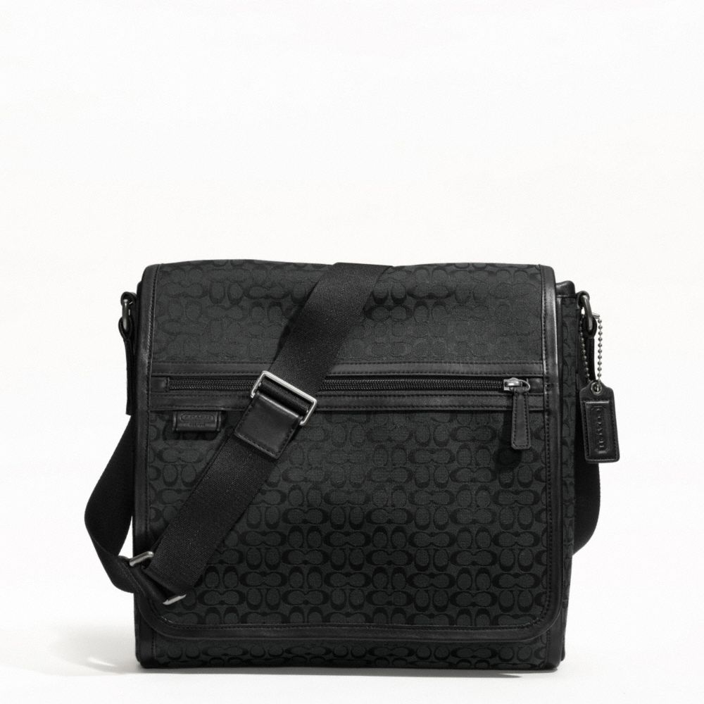 COACH F70699 - SIGNATURE JACQUARD MAP BAG GUNMETAL/BLACK/BLACK