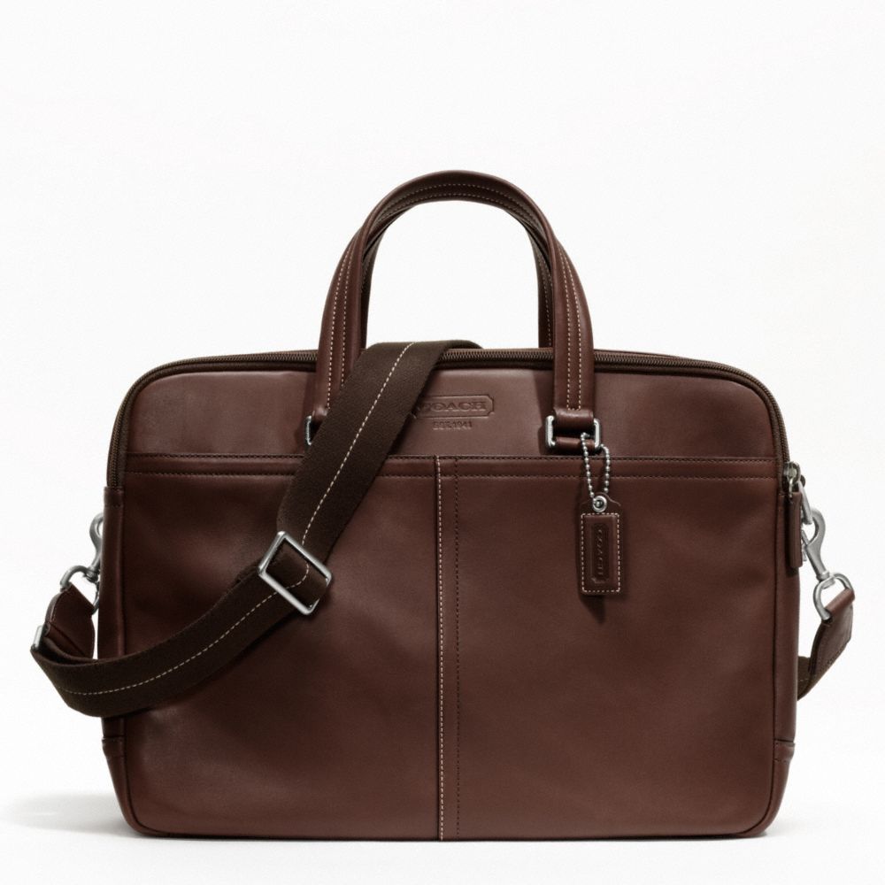 LEXINGTON LEATHER COMMUTER - f70707 - SILVER/MAHOGANY