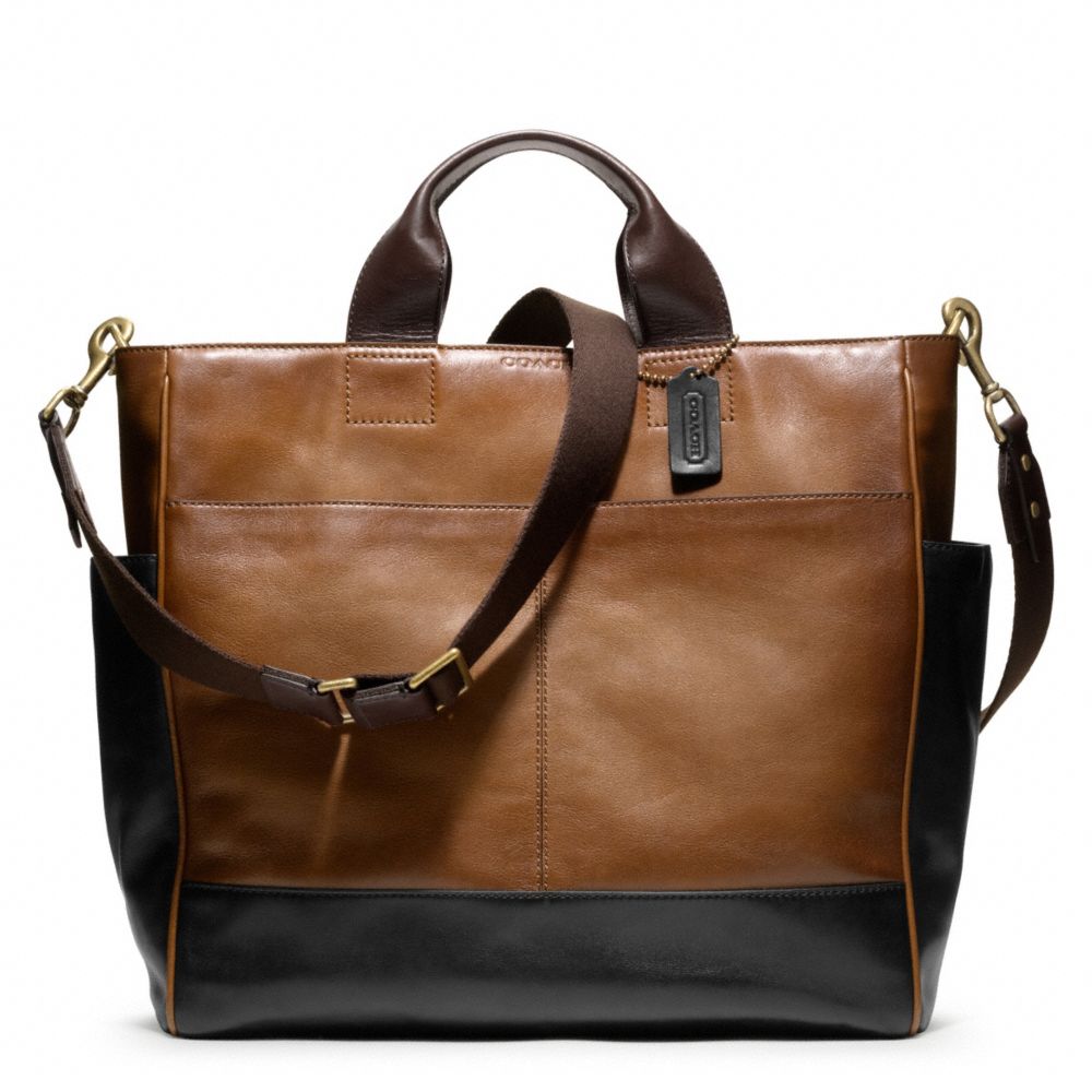 COACH BLEECKER LEATHER COLORBLOCK UTILITY TOTE - ONE COLOR - F70745