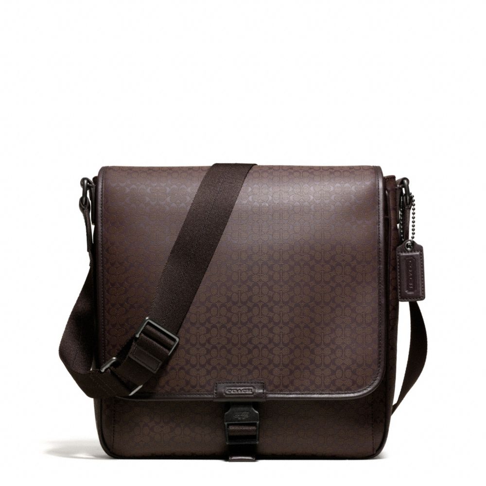 COACH HERITAGE SIGNATURE MAP BAG - GUNMETAL/MAHOGANY - F70765