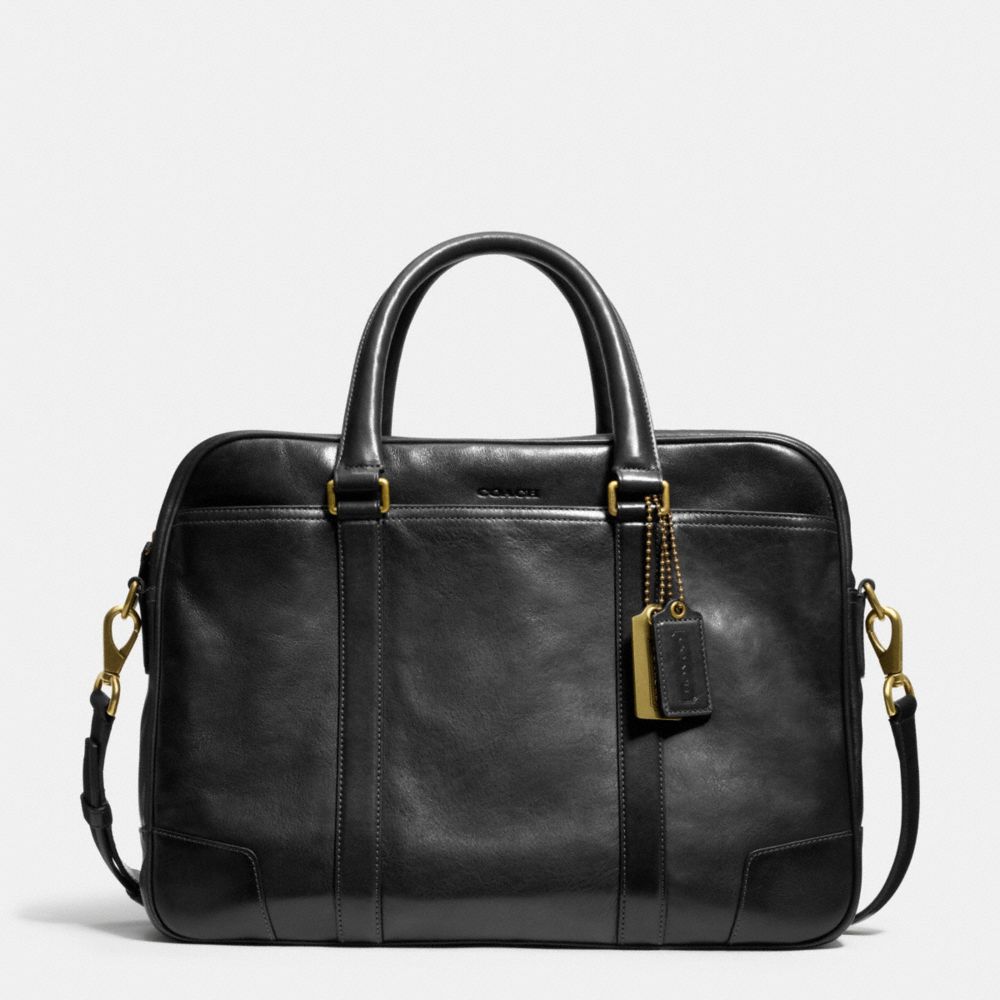 COACH f70777 BLEECKER LEATHER COMMUTER BLACK