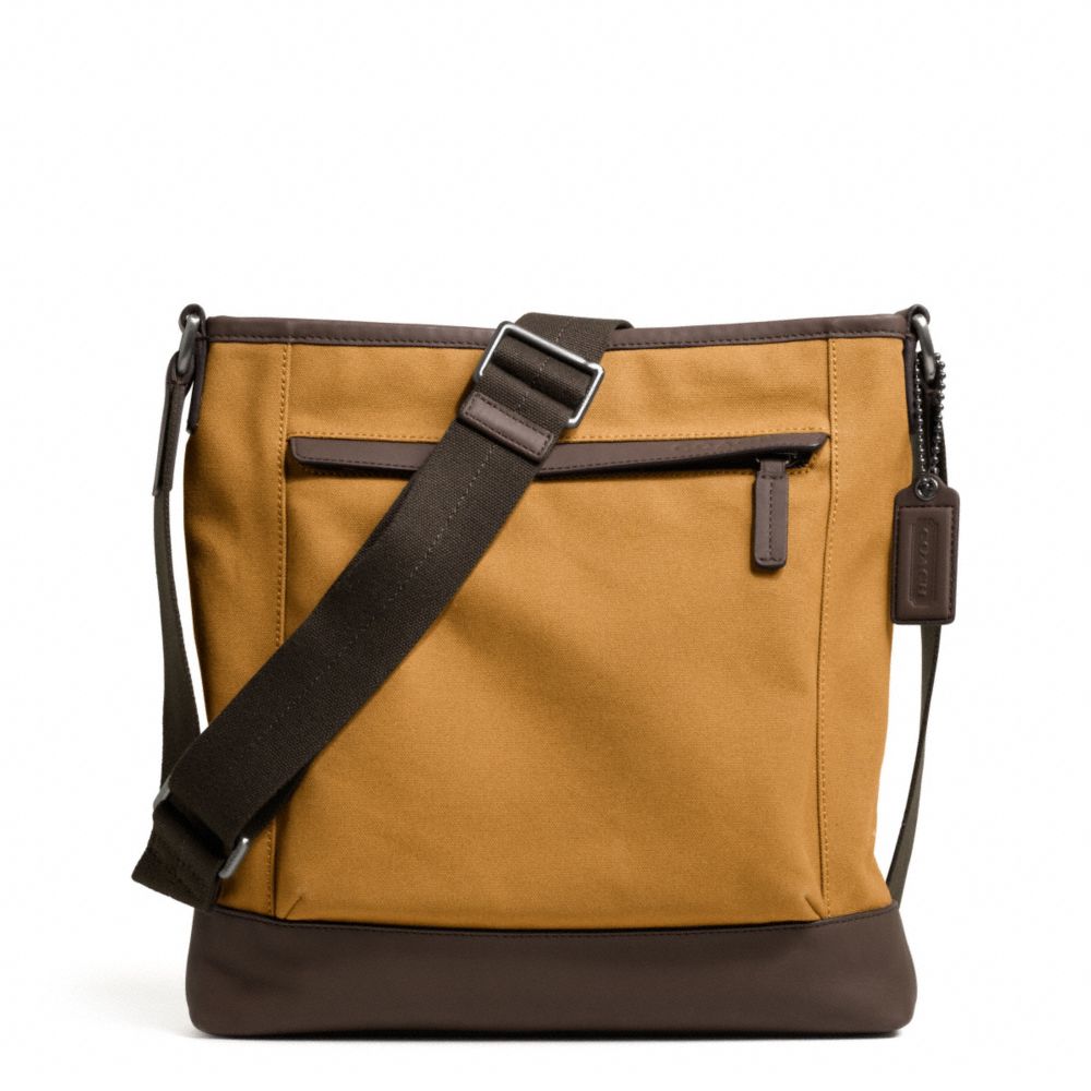 CAMDEN CANVAS ZIP TOP CROSSBODY - GUNMETAL/MUSTARD/DARK BROWN - COACH F70820