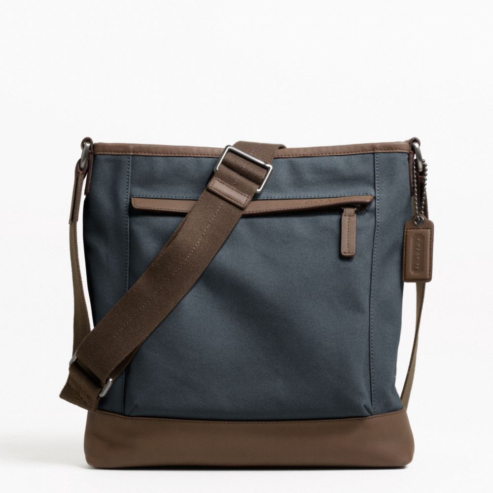 CAMDEN CANVAS ZIP TOP CROSSBODY - GUNMETAL/NAVY - COACH F70820