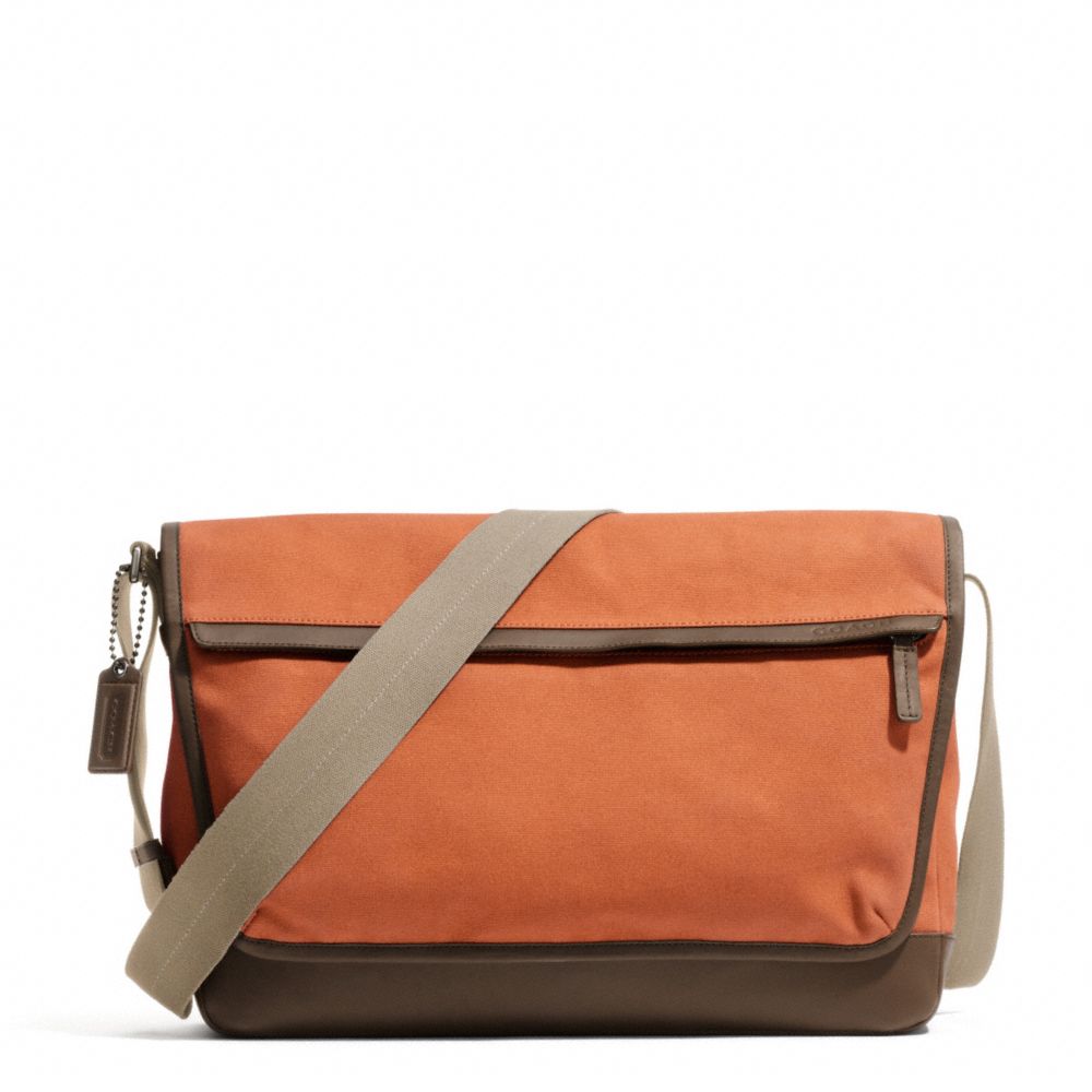 COACH f70829 CAMDEN CANVAS MESSENGER GUNMETAL/ORANGE/DARK BROWN