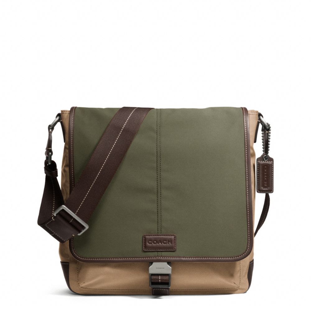 VARICK NYLON COLORBLOCK MAP BAG - GUNMETAL/FATIGUE/KHAKI - COACH F70833