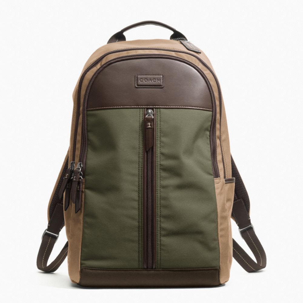 VARICK NYLON COLORBLOCK BACKPACK - f70835 - Gunmetal/FATIGUE/KHAKI