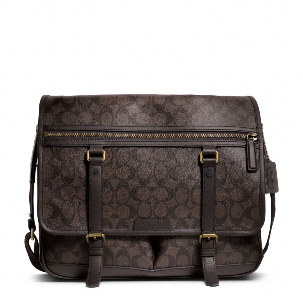 COACH BLEECKER MESSENGER IN SIGNATURE - BRASS/MAHOGANY/BROWN - F70868