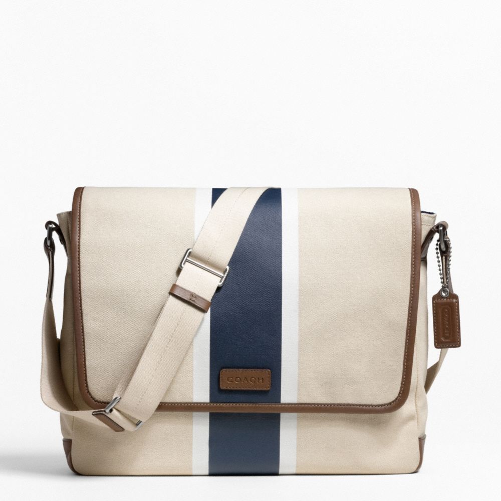 COACH F70886 - HERITAGE WEB CANVAS PRINTED STRIPE MESSENGER ONE-COLOR