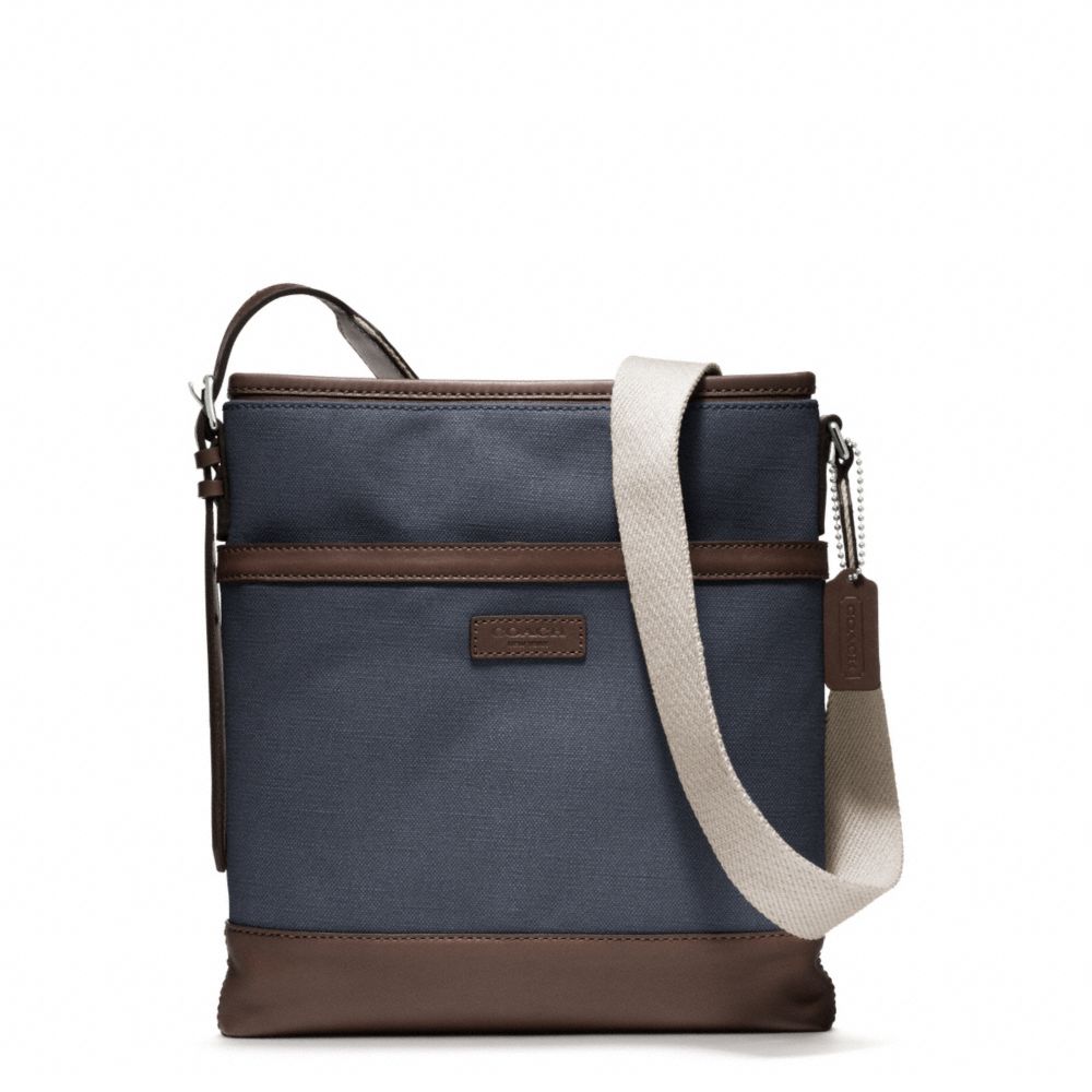 COACH BLEECKER CITY CANVAS CROSSBODY - SILVER/DENIM - F70890